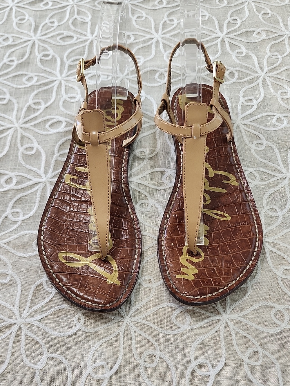Sam Edelman Tan T-Strap Gigi Thong Sandal - Picture 1 of 14
